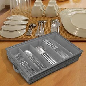 Durable 5 Compartment Silverware Storage <b>Container</b> <b>Box</b> with Removable Lid and Easy to Carry Handles - Product Image 5