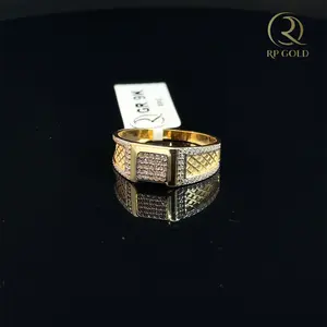 Elegant gold <b>ring</b> with textured band and sparkling stones perfect <b>for</b> stylish everyday wear and special occasions <b>for</b> <b>men</b> <b>cool</b> - Product Image 3