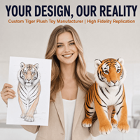 Fabricant de jouets en peluche personnalisés en forme de tigre, OEM ODM, vente en gros, animaux en peluche réalistes, poupées en peluche pour mascottes de marque et articles cadeaux