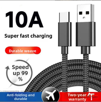 Kabel Pengisian Daya Super Cepat 240W Dual Type-C 90 °   Penyangga Ponsel Lipat dengan Dudukan Pengisi Daya Berbahan Nilon Kepang