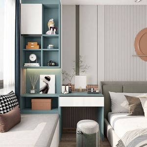 Armoire en bois massif personnalisable et exquise pour la chambre à coucher avec cadre en bois massif, rangement abondant et design moderne - Product Image 1