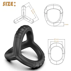 Hot Selling Triple Cock <span class=keywords><strong>Ring</strong></span> Cock Ringe für Paare spielen Verzögerung Ejakulation Männer Sexspielzeug Penis Cock <span class=keywords><strong>Ring</strong></span> - Product Image 3