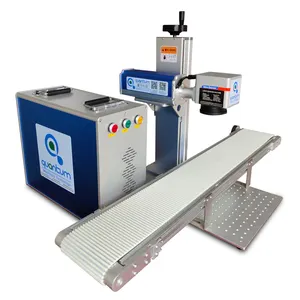 20w 30w 50w QUANTUM factory agent raycus fiber laser 50w and JPT 50w fiber laser marking machine with conveyor