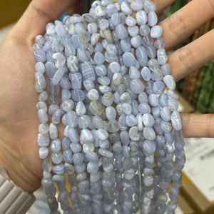6-8mm Strands Fashion Fine Jewelry Stone Random Natur Semi-finished Product Blue Lace <strong>Agate</strong> Healing Crystal <strong>Beads</strong> for Sale - Product Image 3