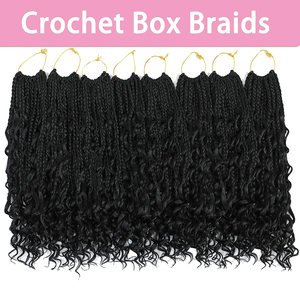 <span class=keywords><strong>Extension</strong></span> per Capelli Sintetici a Treccine Box Braids Marrone Ombré <span class=keywords><strong>con</strong></span> Punte Ricce, Fibra Resistente al Calore, Stile Messy Box Braids - Product Image 5