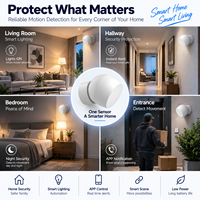 Détecteur de mouvement PIR sans fil Tuya Zigbee LH-961ZB pour système d'alarme d'automatisation de sécurité domestique intelligent