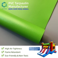 Tissu pour château gonflable vert 1000D 680gsm, résistant à l'abrasion, ignifuge, hermétique, en bâche PVC, directement du fabricant