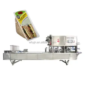 Máquina de sellado de bandejas de plástico para alimentos de alta calidad, máquina de sellado de embalaje de bandejas de sándwich instantáneo con sellador de película en rollo