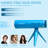 Sèche-cheveux de voyage pliable haute vitesse 1200W mains libres, ensemble prêt à offrir pour usage professionnel et hôtelier