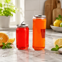 Bouteille transparente en plastique PET jetable pour lait, café, jus, cola, avec couvercle en aluminium