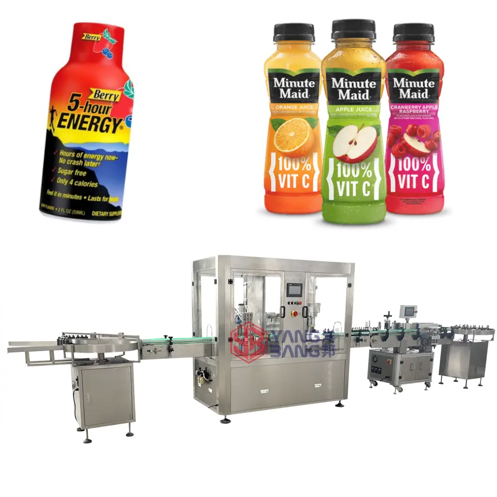Automatic Fruit Juice Bottle Beverage Drink Vinegar Production Line Yogurt Milk Juice Filling Machine and Capping Machine