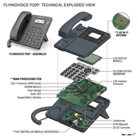 Téléphone IP PoE Flyingvoice P20P SIP 2.0 2 lignes Wi-Fi 2.4G Port USB 2.0 Écran LCD rétroéclairé 2,3 pouces Ethernet RJ45 Système d'exploitation Linux