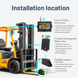 7inch màn hình không dây xe nâng máy ảnh điểm mù hệ thống phát hiện cho xe nâng màn hình được xây dựng trong pin sạc - Product Image 3
