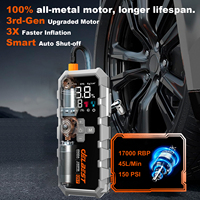 1800A/2500A Jump Starter Mobil dengan Kompresor Udara, Pompa Ban Digital untuk Pertolongan di Jalan