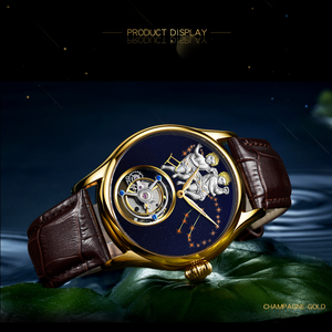 Montre mécanique de luxe Gemini Tourbillon, cadran squelette à remontage manuel avec bracelet en cuir de qualité supérieure - Product Image 5