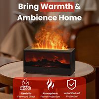 Nouveau Diffuseur d'Huile Flamme de Cheminée au Design Unique 150ML Flamme 3D 7 Couleurs de Lumière Humidificateur Atomiseur Ultrasonique Silencieux de Bureau