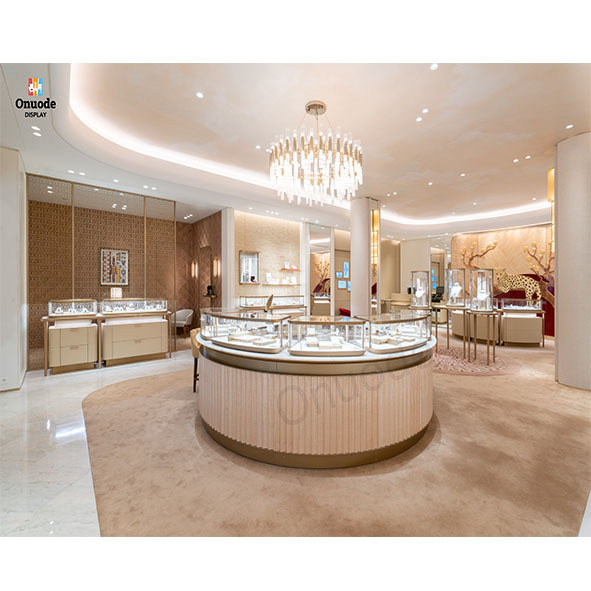 Jewelry Display Kiosk with Lockable Cabinets