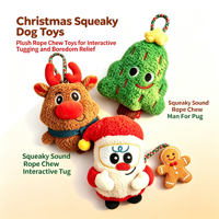 Ensemble de jouets en peluche de Noël pour chien, jouets interactifs à mâcher avec corde qui couine, formes de fêtes variées pour le jeu des molaires du chien