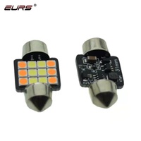 Ampoule LED de lecture Canbus EURS 12W 3030, double couleur, haute luminosité 1200LM, boîtier en aluminium, 31mm 36mm 39mm 41mm, 12 SMD, Nouveau