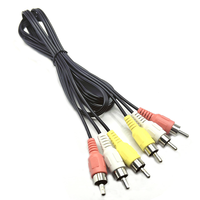 Câble Composite Audio Vidéo RCA 3 Mâle à 3 Mâle Câble AV RCA pour TV Magnétoscope DVD Projecteur Amplificateur Haut-Parleur