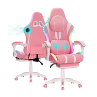Livraison Gratuite Chaise de Gaming Ergonomique en Cuir avec Lumières LED RGB Haut-Parleurs Bluetooth Repose-Pieds Inclinable et Pliable