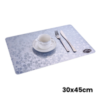 Napperons rectangulaires en PVC RNPT Starry Silver 30x45cm, motif floral ornemental, coins arrondis, pour la mise en place de tables de mariage