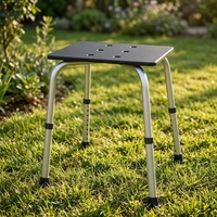 Tabouret de douche réglable en hauteur, cadre en aluminium, pieds en caoutchouc antidérapants, siège de bain pour la salle de bain à domicile