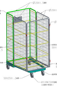 CASE CARTER OEM Zware uitvoering stalen transportkooi met 500 kg draagvermogen voor supermarkt opslag - Product Image 2