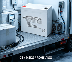 Batería de <span class=keywords><strong>Gel</strong></span> Sellada de Ciclo Profundo HY-12V55Ah de Alta Calidad y Bajo Costo para Máquina de Limpieza de Pisos Industrial - Product Image 1