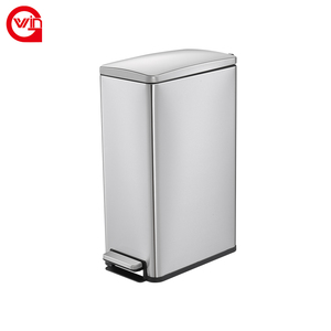 Poubelle de rangement sur pied en acier inoxydable 45L avec couvercle, poubelle écologique - Product Image 3