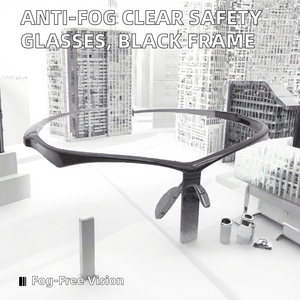 Occhiali di Sicurezza Personalizzabili all'Ingrosso, Lenti Trasparenti Antiappannamento e Antigraffio, Montatura in Policarbonato con Nasello - Product Image 2