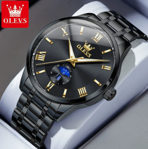 Reloj de Cuarzo Original de la Marca OLEVS 3638 para Hombre, Reloj de Pulsera de Acero Inoxidable con Fase Lunar, Luminoso, Resistente al Agua y con Fecha - Product Image 2