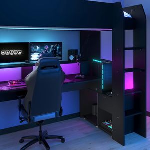 Cama Beliche para Quarto Infantil com Design Moderno, Cama <span class=keywords><strong>Loft</strong></span> para Meninos, Mesa de Jogos para Crianças - Product Image 3