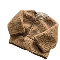 Manteau en fourrure peluche style coréen Hiver 2026 pour garçons et filles – Pull pour enfants