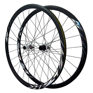 Paire de roues de vélo de <span class=keywords><strong>route</strong></span> 700C Gravel 24H jante droite 30mm profondeur frein à disque 6 cliquets corps de moyeu HG XD MS conducteur 8-12s QR à travers l'axe alliage - Product Image 5