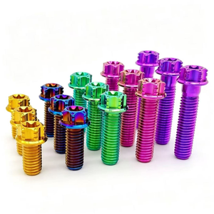Vis à bride hexagonale fantaisie en titane anodisé coloré M6/M8/M10/M12 pour moto, usinage CNC personnalisé en usine - Product Image 1