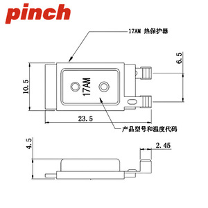 Protector Térmico de Motor Pinch 17AM, 60°C~180°C, 10A, Interruptor de Temperatura Normalmente Cerrado con Funda de Goma - Product Image 2