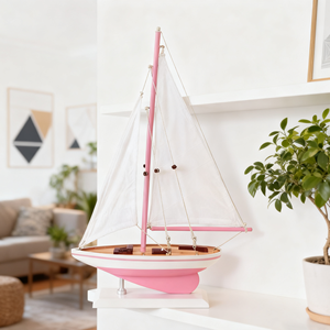 Société Souvenir cadeau personnalisé votre logo en bois bleu Pacifique Sailer modèle bricolage voilier décoration étang Yacht course bateau modèles - Product Image 1