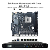 Motherboard H81 dengan Casing untuk Server Firewall Soft Router Gateway Mendukung CPU Core I3/i5/i7 Generasi ke-4 2x DDR3 6x Port LAN 2.5Gbps