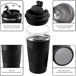Taza de Café de Viaje Aislada, Antiderrames, Hermética, Portátil para Camping, Vaso de Café de Acero Inoxidable, Tazas de Café Reutilizables - Product Image 5