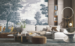 Impression 3d personnalisée peint à la main paysage papier peint plante personnage animal bâtiment <span class=keywords><strong>montagne</strong></span> décoration murale papier peint Photo - Product Image 2