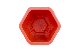 Wholesale Hexagonal <b>Plastic</b> Plant Pots with Faux Brick Pattern Terracotta Color Flower <b>Planters</b> for Garden Nursery A380 - Product Image 3