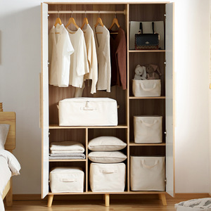 Clothing Organizer Storage Box Rectangle Solid Color Large Capacity <b>Wardrobe</b> Bedroom Use - Product Image 1