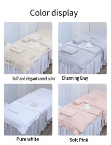 Juego de <span class=keywords><strong>toallas</strong></span> de microfibra de 5 piezas personalizadas de alta <span class=keywords><strong>calidad</strong></span> para salón de belleza cama de masaje Toalla de spa - Product Image 6