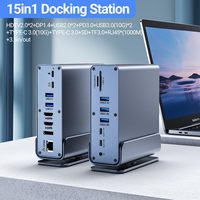 Station d'accueil USB C pour ordinateur portable OEM/ODM, double moniteur HDMI pour ordinateur portable Dell/Lenovo/HP, hub USB C 14 en 1, adaptateur multiport