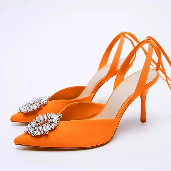 Designer Brands Women Pumps Pointed Toe Shine Rhinestone Luxury Fashion Stiletto Heels Wedding Formal Ladies High Heel Sandals