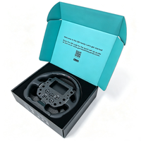 Boîte d'expédition en carton ondulé personnalisée avec couvercle rabattable et insert en EVA floqué, emballage pour volant de simulateur de course F1