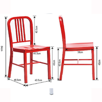 Chaise de salle à manger tout métal anti-rouille pour la maison et le jardin, chaise en métal thermolaqué pour patio extérieur et salle à manger intérieure