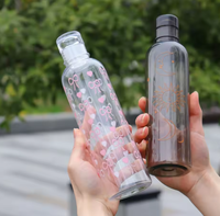 Botol Minum Plastik 500ml Modern Kreatif Elegan Tahan Panas untuk Olahraga, Tersedia