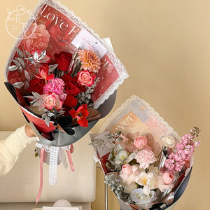 Papier d'emballage floral en dentelle française, papier d'emballage pour bouquet imprimé « Love <span class=keywords><strong>Forever</strong></span> » pour fleuristes, Saint-Valentin, mariage - Product Image 6